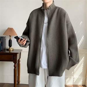 针织开衫男士韩版潮流宽松百搭帅气2024冬季ins毛衣外套MZ643-P64图片