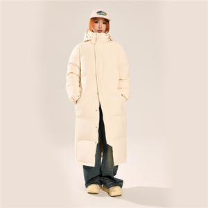 90绒  新标中长款纯色连帽情侣羽绒服 Y90/P380图片
