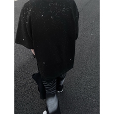量大优供抖音视频支持得物配合二开美式满天星亮片短袖T恤MTX203，男装T恤，电商A486