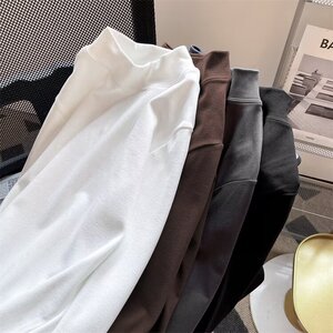 秋冬半高领T恤打底衫磨毛中领双面德绒长袖秋衣大码m-5xl t52 P15图片