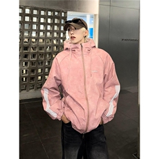 美式复古连帽皮衣羊羔绒棉服男冬三杠棉衣设计感夹棉外套M02/P118，男装夹克，星座206（原A221）