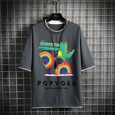xz116-T111-P30控48短袖网格男潮牌情侣夏装克莱因蓝大码潮T恤，男装T恤，星座103A