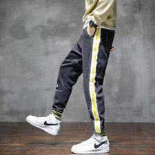牛仔裤男青少年松紧腰九分哈伦裤韩版潮流束脚裤C402-K379-P50，男装牛仔裤，星座610（原A335）