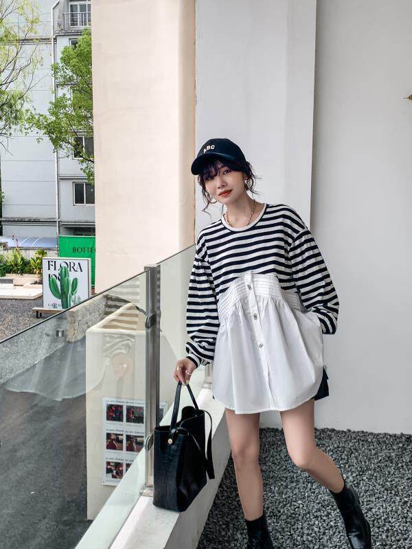 爱美欧秋装现货针织拼接小衫，其它，爱美欧