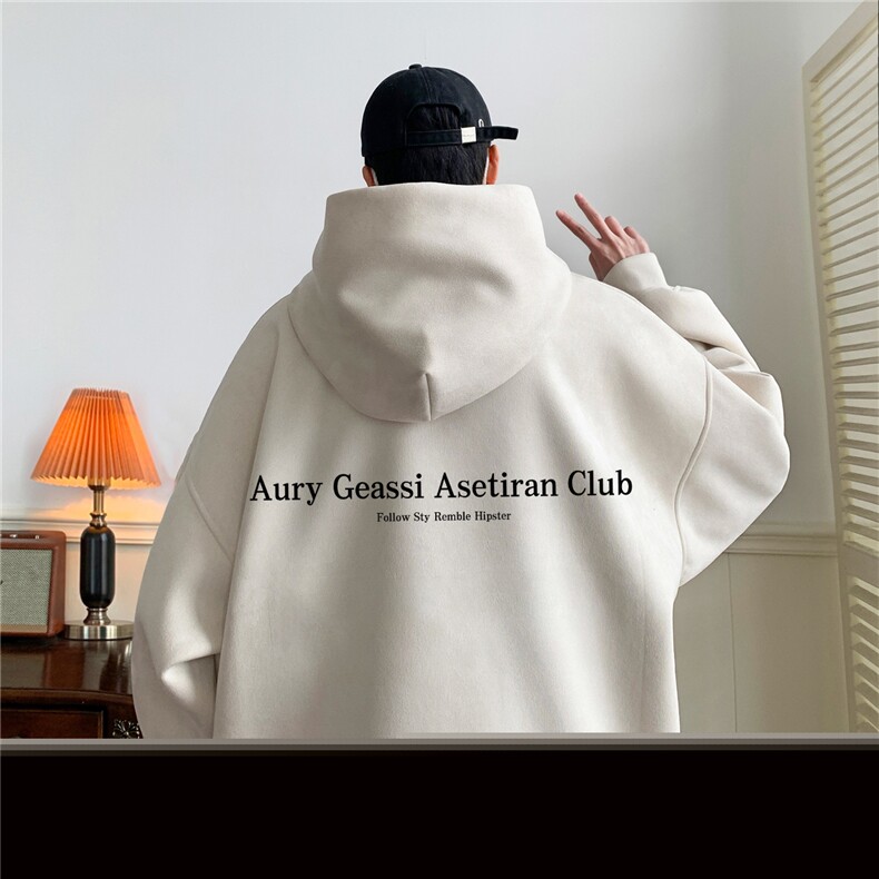 ！麂皮绒连帽卫衣直播品质重磅400克Aury印花JL7110-P45,男装卫衣,星座508（原C305）
