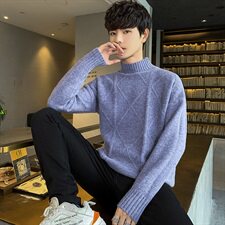 Tim-MY711半高领毛衣男厚款新款冬季内穿打底保暖衣韩版潮流，男装针织衫/毛衣，电商D310（原电商305）