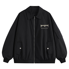 新款平铺侧边袖口袋棒球服字母印花飞行夹克A247-TPF6033特批65，男装夹克，电商A247-1