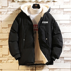 加厚加绒连帽衣男大码服男面包服男砖墙MY16248-P100，男装棉衣，电商A040A