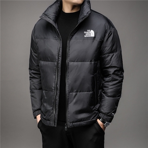 冬季羽绒服男士短款加厚保暖时尚中青年潮流轻薄立领外套白鸭绒图片
