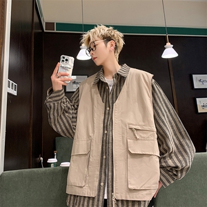 8XL-M 特大码衬衫男假两件拼接衬衫新中式坎肩马甲外穿CS508TP68图片