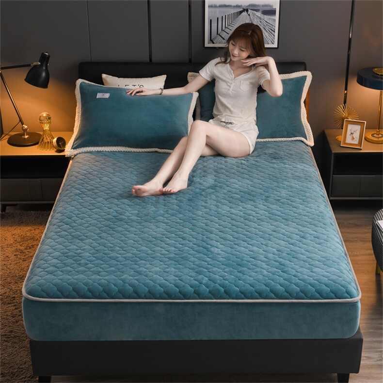 新款A类200克牛奶绒三层夹棉床笠系列，床单，一起卖家纺