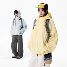 防水冲锋衣夹克复古工装连帽户外登山服男女款C61320-TP4589，男装夹克，电商A102
