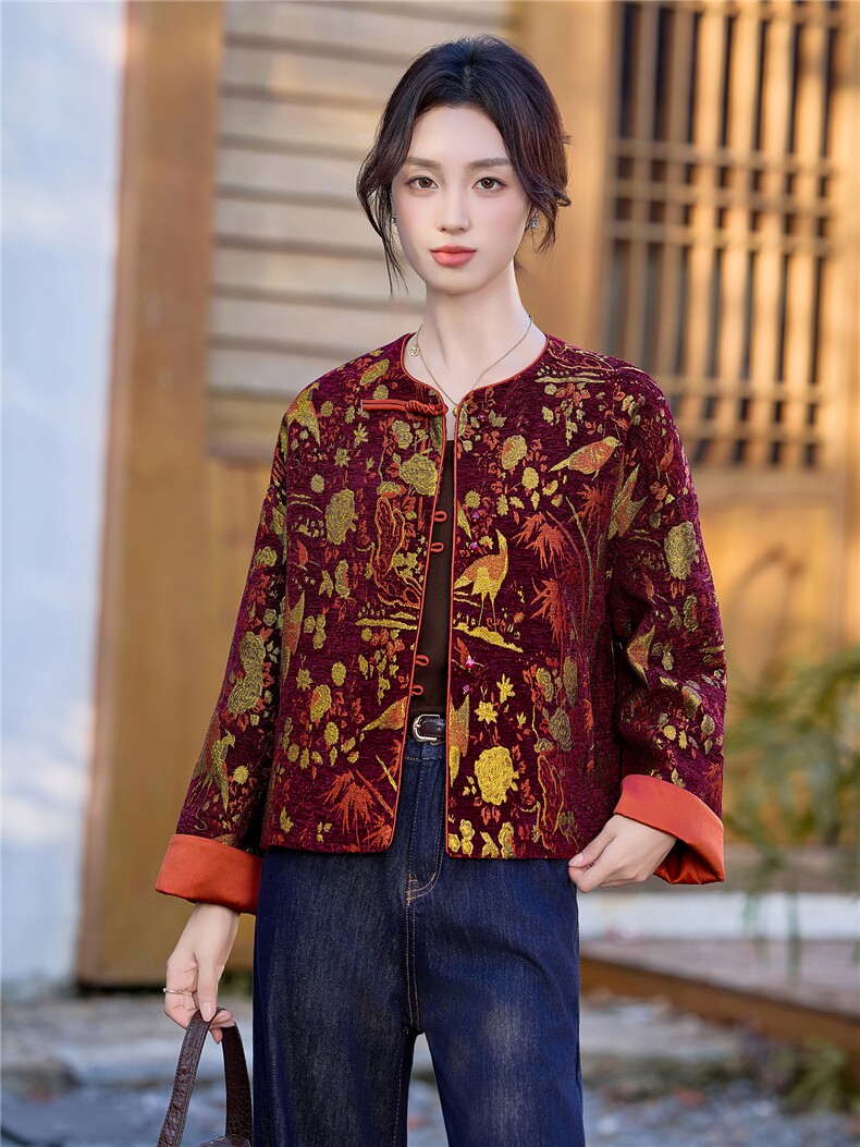 9759时尚复古新中式盘扣外套,女装短外套,罗得堡