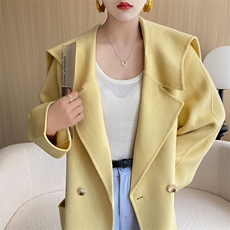 羊毛大衣女新款冬季韩版时尚流行羊毛呢子外套，女装双面呢大衣，召鑫羊绒双面呢