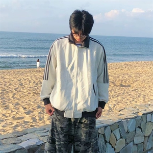 抖音得物高品质 美式高街重磅结构设计拼接织带立领卫衣外套 CM42图片