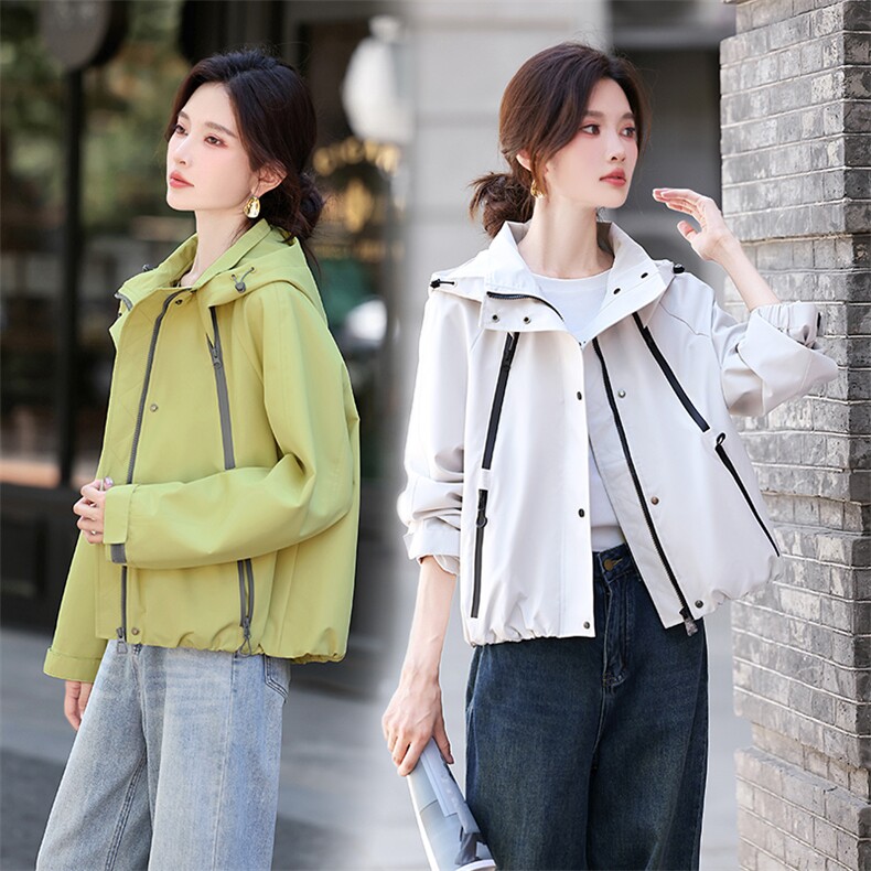 短外套女款春秋季2025新款高级设计感风衣小个子气质减龄上衣,女装短外套,丽影随形