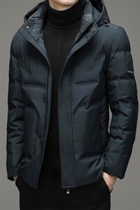 21冬季新款90羽绒服男连帽可卸宽松休闲简约百搭外套DD21506-P250图片