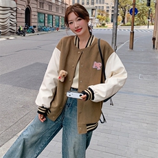 港风复古设计感棒球服外套女春秋2025年新款学院风小个子减龄上衣，女装短外套，天使之佳话