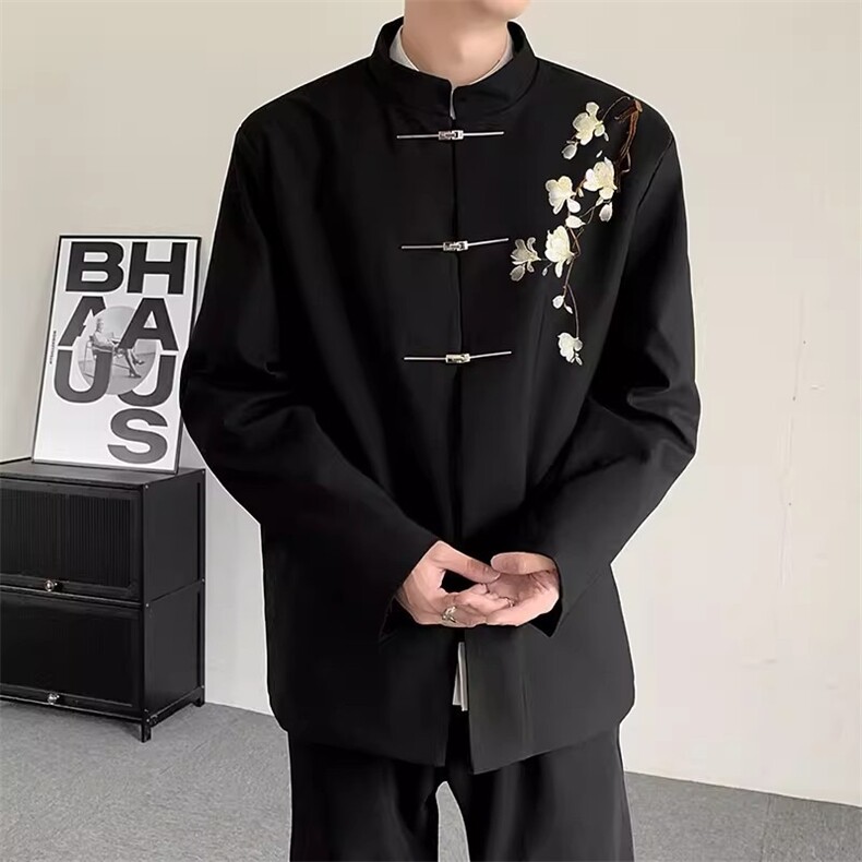 风春秋男女立领西服金属排扣新中式刺绣中山装外套JK760P63,男装西服,星座1013-1