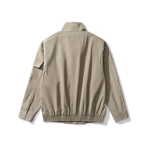 白底立领多口袋工装大码M-5XL夹克男100%聚酯纤维JK77987P85控138图片