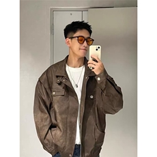 秋冬皮衣外套男痞帅风飞行员夹克情侣PU皮翻领上衣HT2166-p79，男装皮衣，星座1008