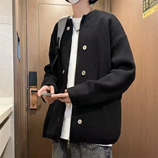 小香风毛衣男潮纽扣高质开衫毛衣慵懒开衫拉链针织衫外套M013，男装针织衫/毛衣，星座1116A-1（原606A）