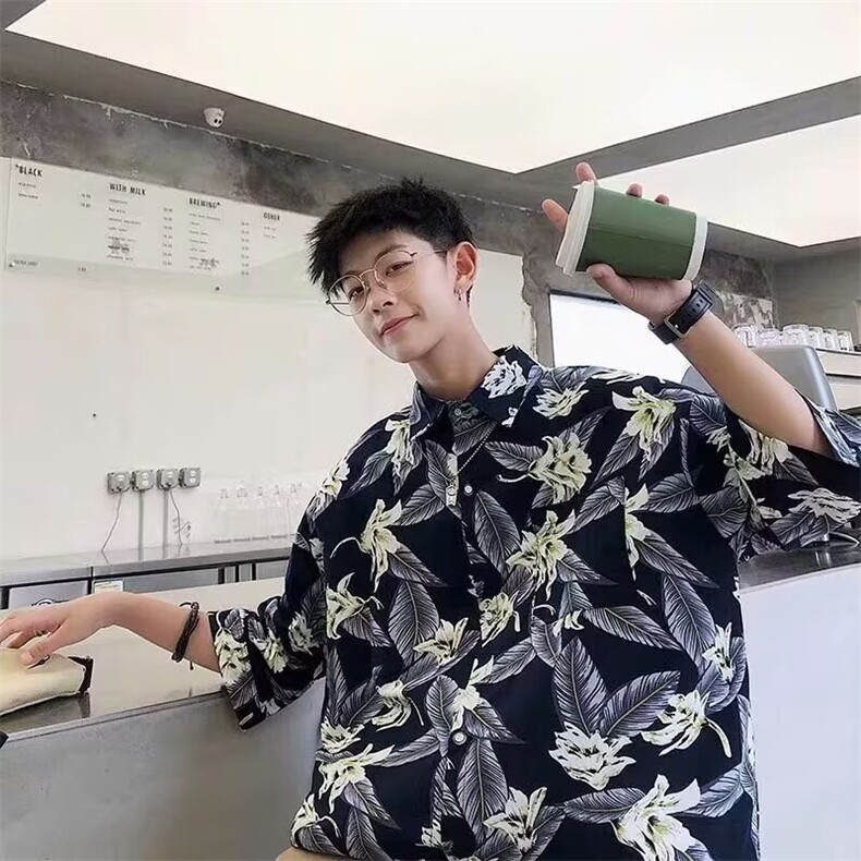 126-P23短袖花衬衫海南岛服沙滩服三亚夏威风泰,男装T恤,电商B323A