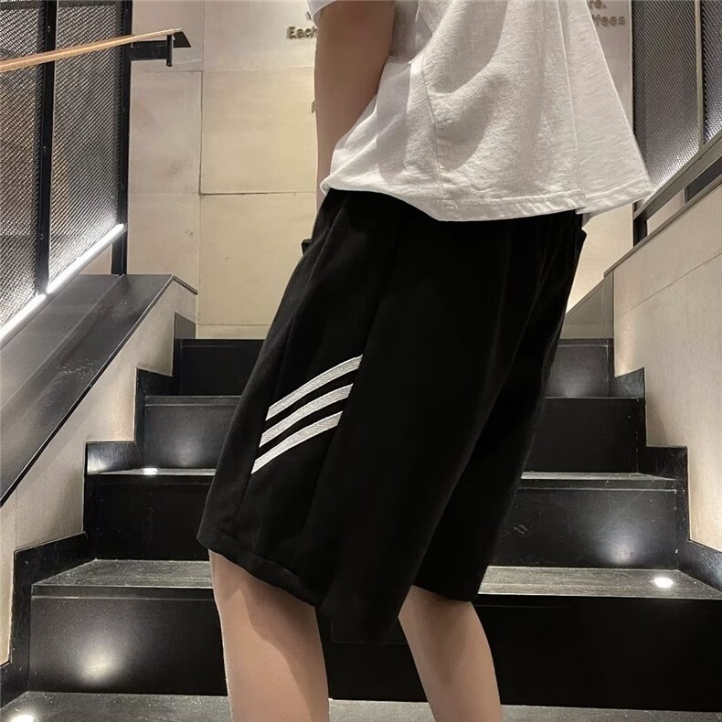 休闲裤青春流行原宿条纹时尚潮牌直筒夏季宽松型五分裤DK5514-P30,男装休闲裤,星座1109-3