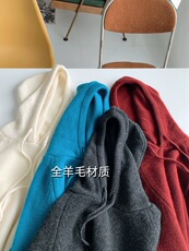 圆领毛衣女慵懒风气质百搭款休闲显瘦针织衫，女装羊毛衫，思途羊绒