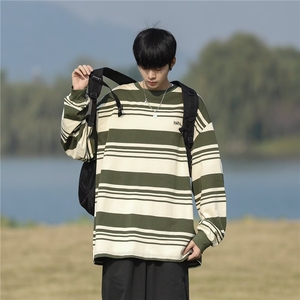 Cityboy套头情侣卫衣学院风休闲宽松条纹长袖打底上衣男T18/P38图片