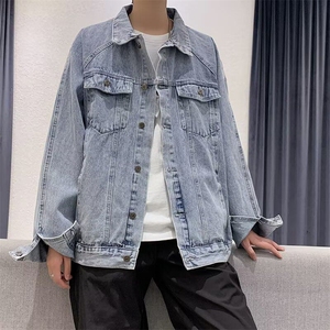 档口有货复古牛仔外套男大码春宽松港风百搭个性高街8808 P58图片