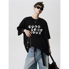 孔洞透视短袖镂空T恤眼睛印花美式痞帅短袖1016-1T354P38K69，男装T恤，星座1016-1（原电商B408-1）