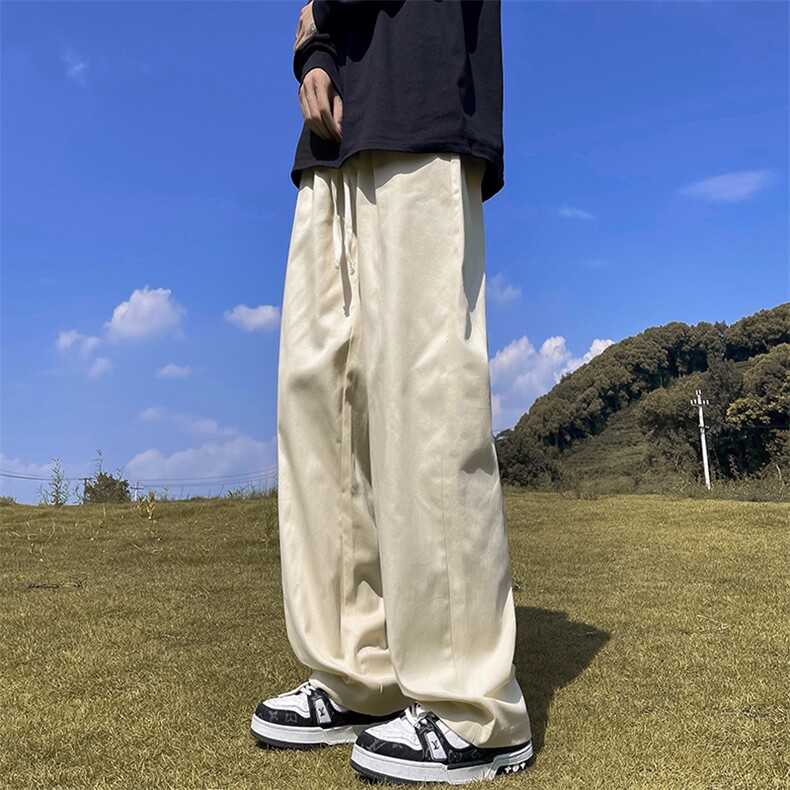港风秋款男休闲裤直筒宽松纯棉系带长裤h084P35,男装休闲裤,星座1013-1