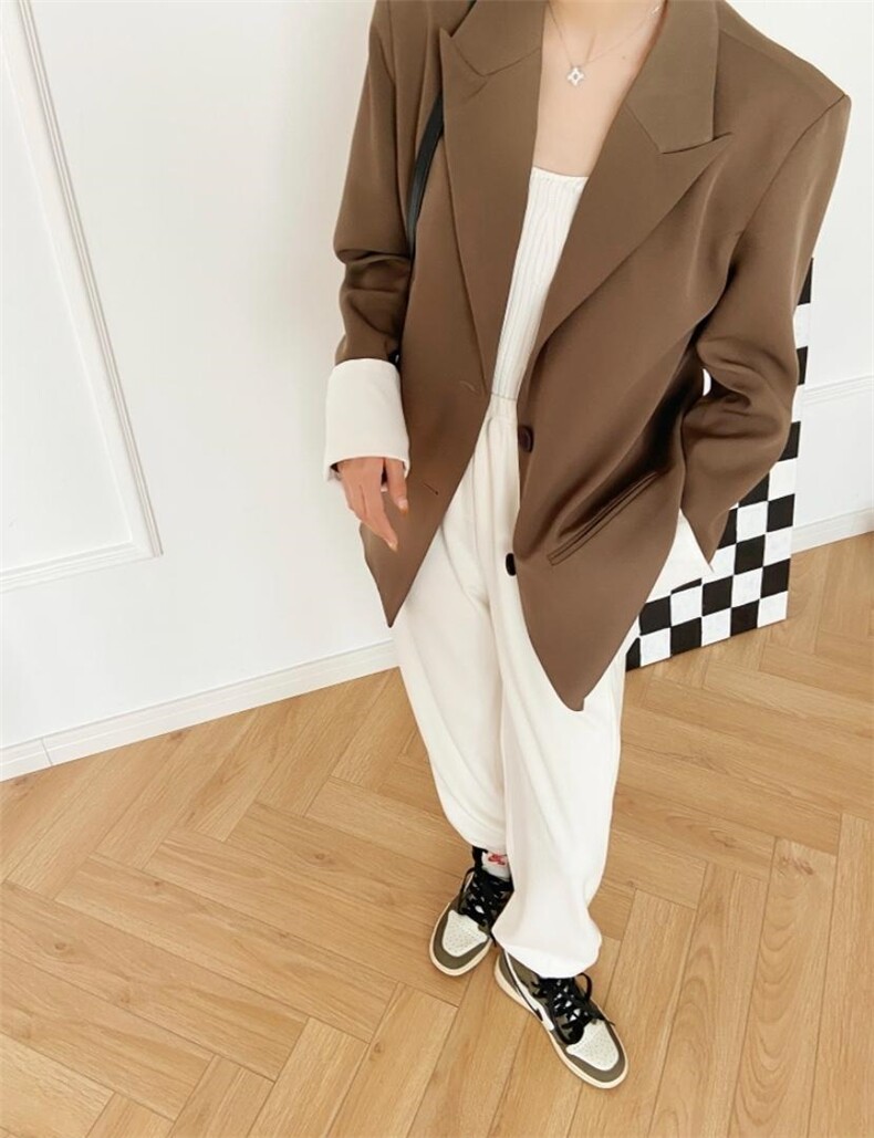 【现货】秋季新品，拼色西装，女装西装，F/TU