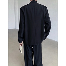 新中式立领盘扣西装外套男复古痞帅中山装垫肩西服XF427P115，男装西服，星座512-1（原513-3）