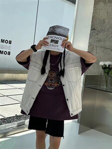 夏季新款 毛边休闲马甲图片