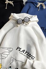 WY21299-P35加绒款-P40纯棉连帽卫衣男大码运动帽衫宽松薄，男装卫衣，电商A040
