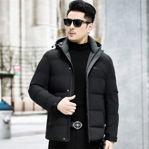 B8923钱塘2020-3新款时尚连帽冬季厚款简约中年男士羽绒服P228,guccilv羽绒服搭配图片