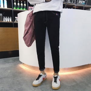 秋季小脚弹力男士牛仔裤男修身青少年韩版潮K06/P35图片