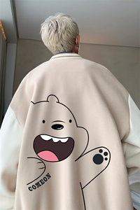 摇粒绒棒球服男大码开衫卫衣男夹克 BF86131-P65图片