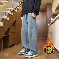 加绒加厚休闲裤冬季北极绒情侣保暖长裤K25103*P45控78，男装棉衣，星座227-1