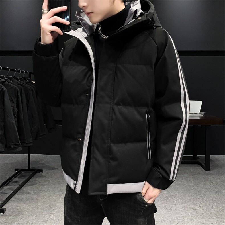 冬季男潮牌加厚保暖韩版帅气两道杠连帽羽绒服外套HOZ01-P170,男装羽绒服,星座1105-3