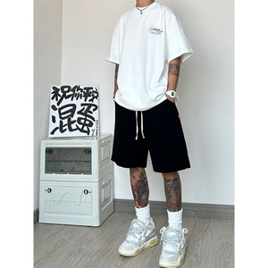 夏季新品潮男纯色亚麻短裤宽松大码棉麻中裤五分裤DK27-P25图片