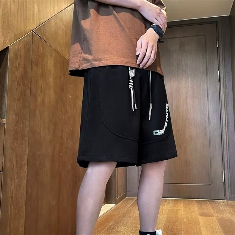 五分裤男韩版潮流字母痞子帅气2024夏季新款ins宽松短裤K3906-P28,男装休闲裤,星座412-3