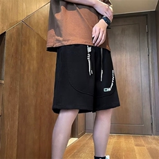 五分裤男韩版潮流字母痞子帅气2024夏季新款ins宽松短裤K3906-P28，男装休闲裤，星座412-3