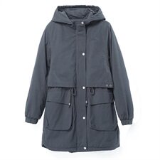 2020冬季新款中长款休闲加绒加厚派克服保暖舒适派克服，女装派克服，独衣靓