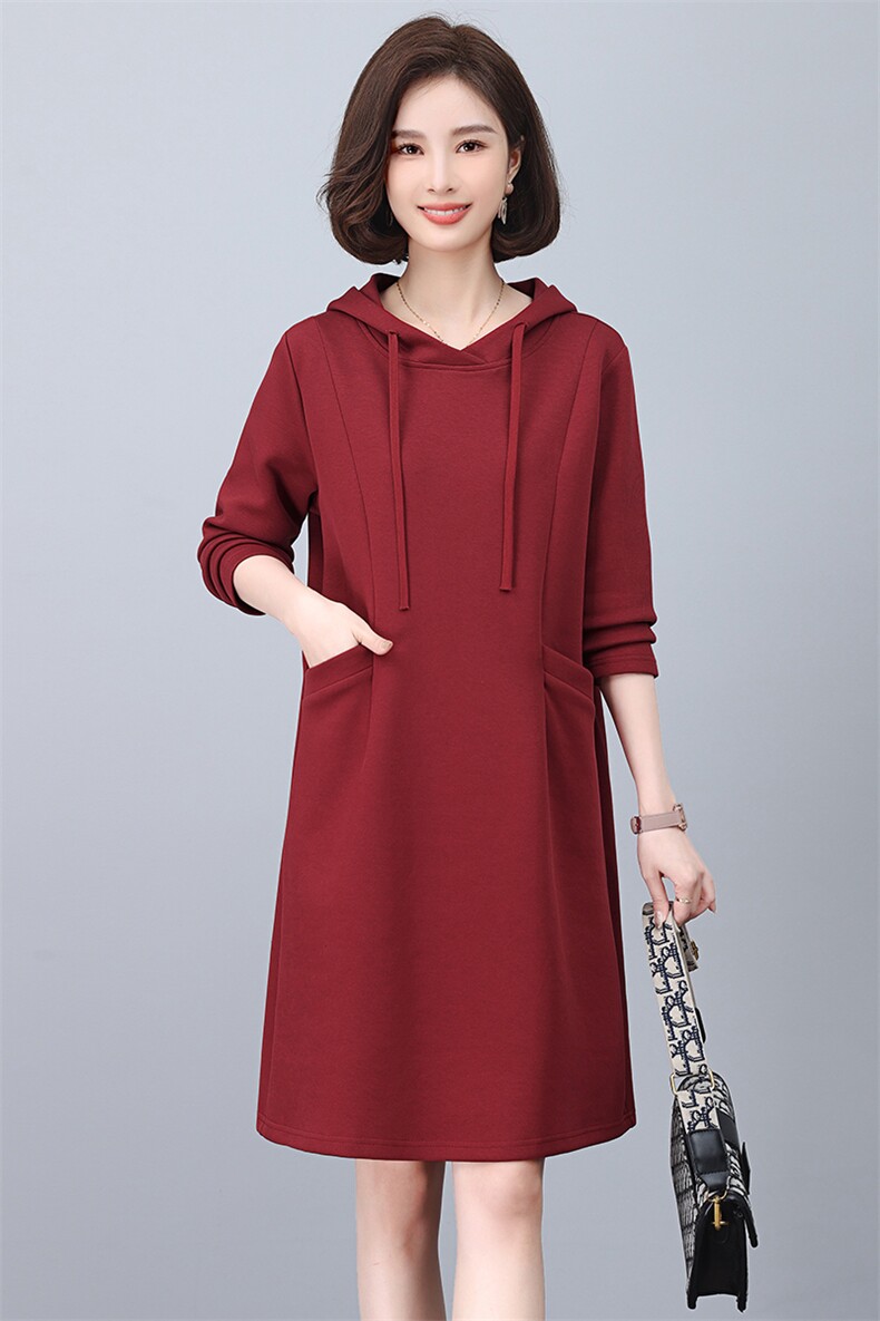 时尚显瘦长袖针织连衣裙优雅气质女装舒适百搭,女装连衣裙,韩派