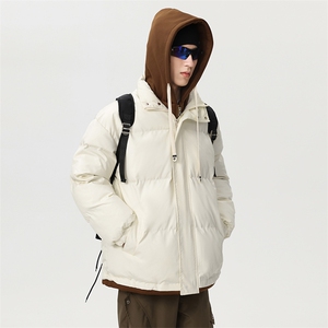 冬季新款棉服假两件连帽棉衣休闲袄子保暖面包服D4134-TP75不图片