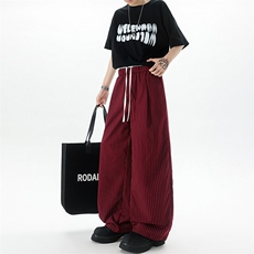 8XL-M假两件双腰山本裤条纹休闲西裤男夏宽松大码阔腿裤KZ052P60，男装休闲裤，电商B312