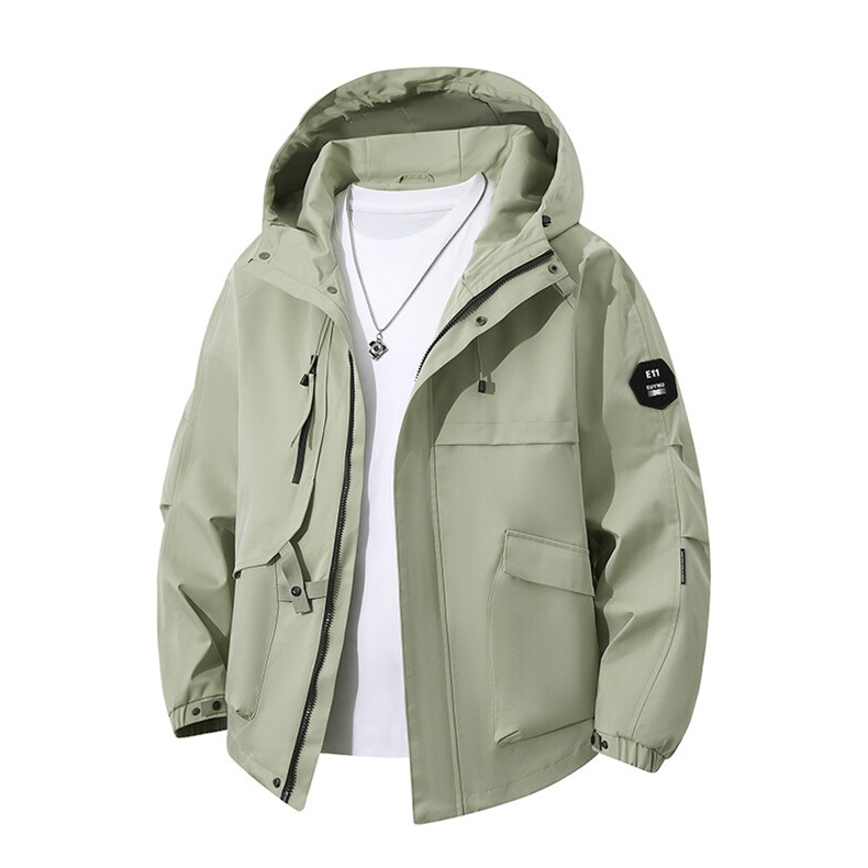春秋户外冲锋衣男女同款防风防水连帽工装外套登山服夹克2481-P75,男装夹克,星座1403A